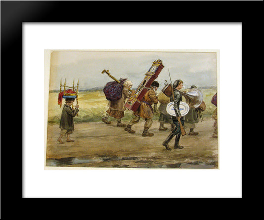 From Their Homes 20x24 Black Modern Wood Framed Art Print Poster by Vladimirov, Ivan