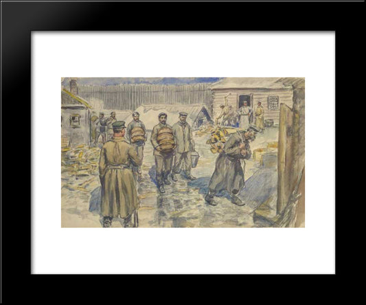 I. V. Dzhugashvili (Stalin) In Custody 20x24 Black Modern Wood Framed Art Print Poster by Vladimirov, Ivan