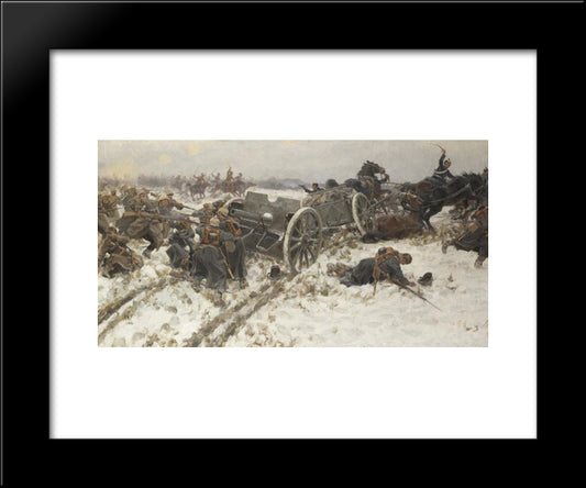 Military Clash 20x24 Black Modern Wood Framed Art Print Poster by Vladimirov, Ivan