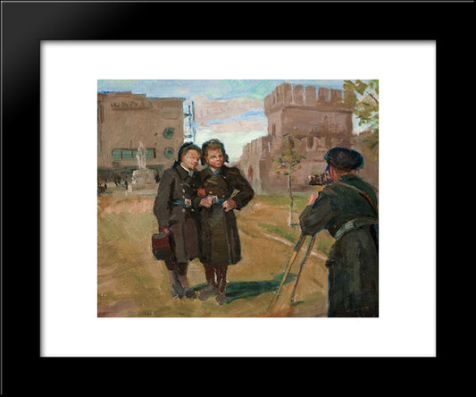 Photographer In The Countryside 20x24 Black Modern Wood Framed Art Print Poster by Vladimirov, Ivan