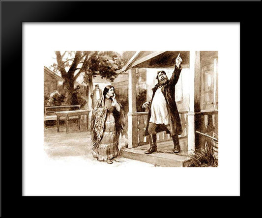 The Drunkard 20x24 Black Modern Wood Framed Art Print Poster by Vladimirov, Ivan