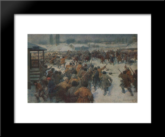 The Revolt Of The Peasants In The Village Sorochintsy 20x24 Black Modern Wood Framed Art Print Poster by Vladimirov, Ivan