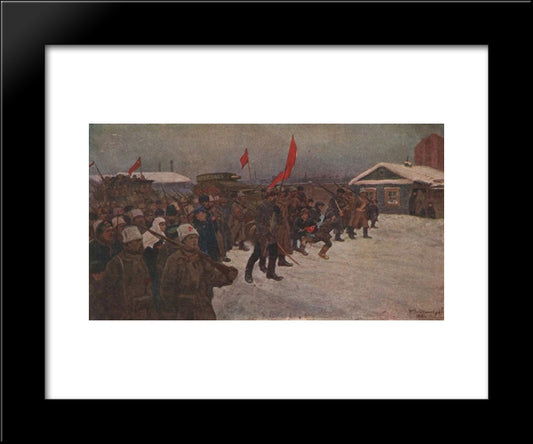 The Revolt Of The Soldiers And Workers In The Days Of February 1917 20x24 Black Modern Wood Framed Art Print Poster by Vladimirov, Ivan