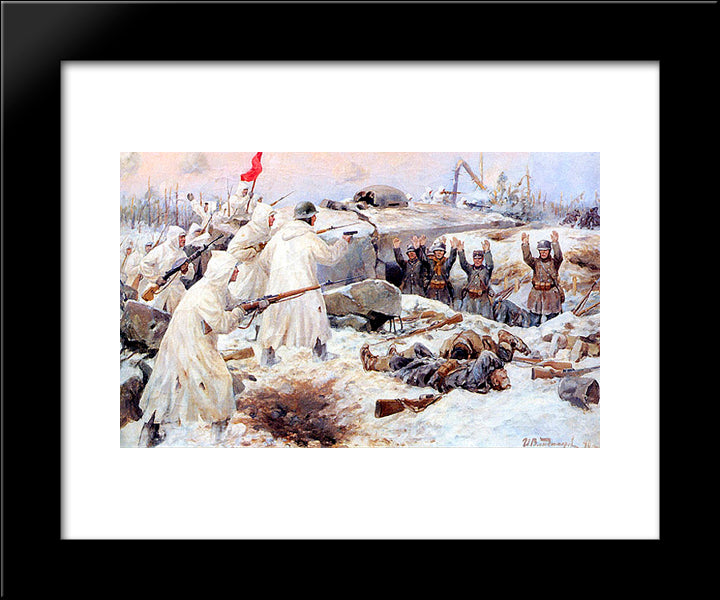 The Surrender Of The Finns In 1940 (Russian-Finnish War) 20x24 Black Modern Wood Framed Art Print Poster by Vladimirov, Ivan