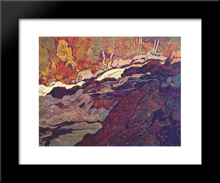 Batchawana Rapid 20x24 Black Modern Wood Framed Art Print Poster by MacDonald, J. E. H.