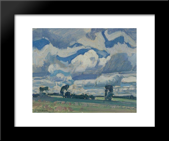 Fields And Sky 20x24 Black Modern Wood Framed Art Print Poster by MacDonald, J. E. H.