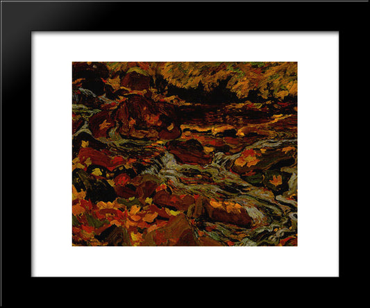 Leaves In The Brook 20x24 Black Modern Wood Framed Art Print Poster by MacDonald, J. E. H.