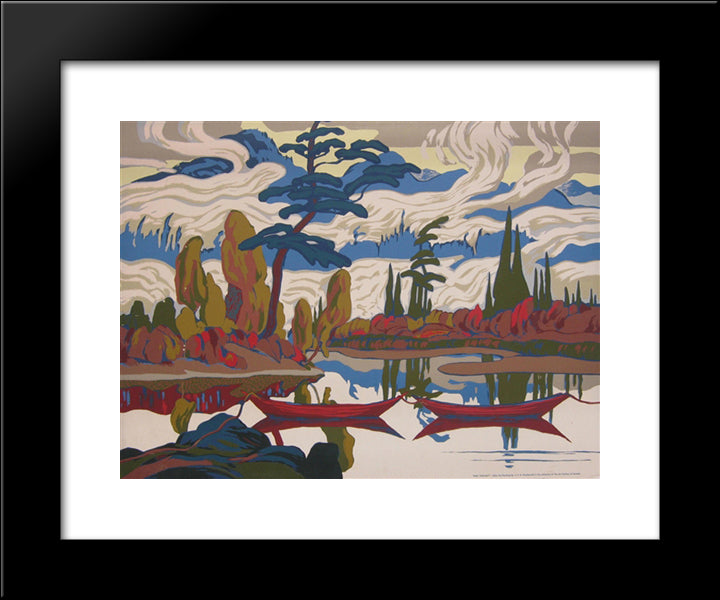 Mist Fantasy 20x24 Black Modern Wood Framed Art Print Poster by MacDonald, J. E. H.