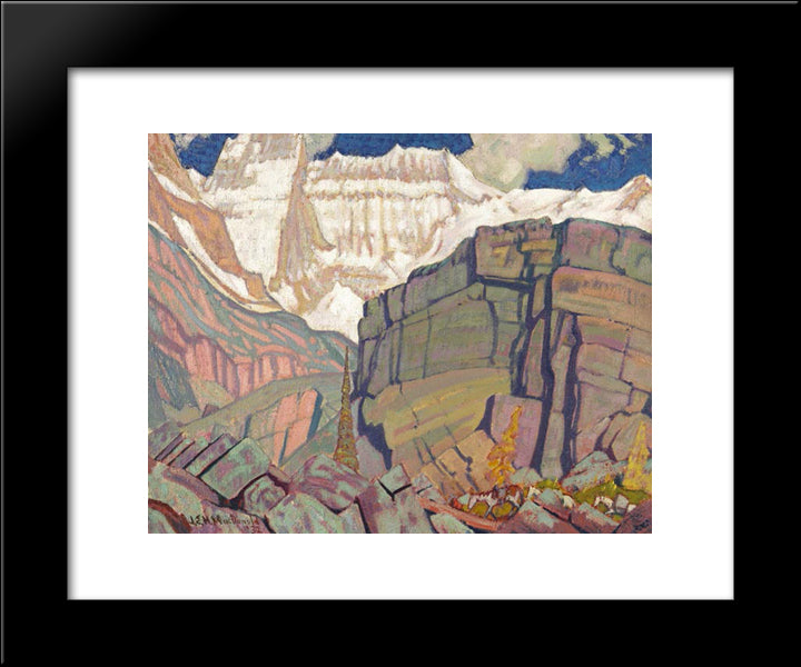Mount Lefroy 20x24 Black Modern Wood Framed Art Print Poster by MacDonald, J. E. H.