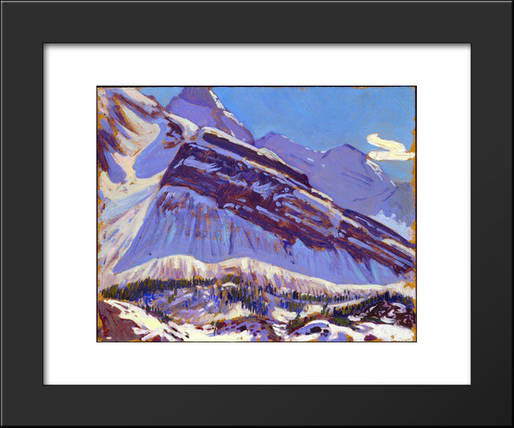 September Snow On Mount Schaffer 20x24 Black Modern Wood Framed Art Print Poster by MacDonald, J. E. H.