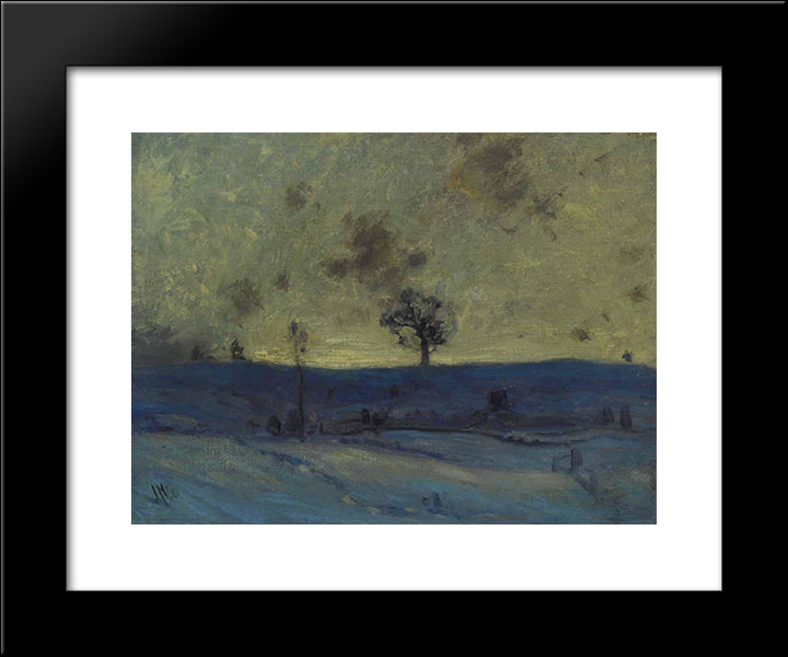 Snowfields, Evening 20x24 Black Modern Wood Framed Art Print Poster by MacDonald, J. E. H.