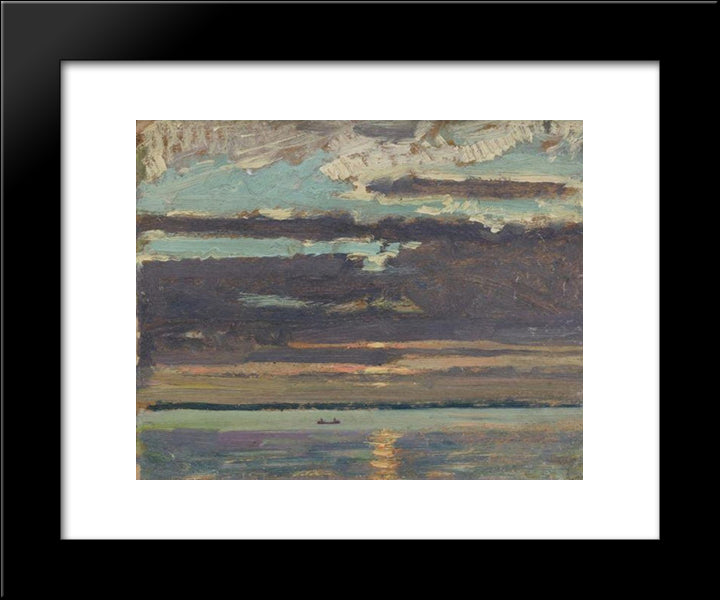 Sunset, Lake Simcoe 20x24 Black Modern Wood Framed Art Print Poster by MacDonald, J. E. H.