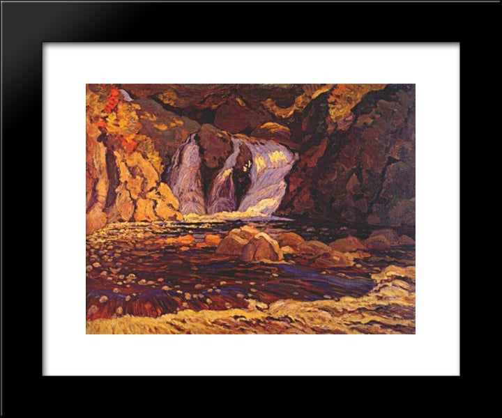 The Little Falls 20x24 Black Modern Wood Framed Art Print Poster by MacDonald, J. E. H.