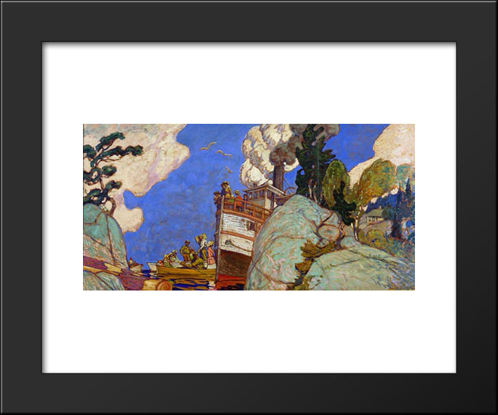The Supply Boat 20x24 Black Modern Wood Framed Art Print Poster by MacDonald, J. E. H.