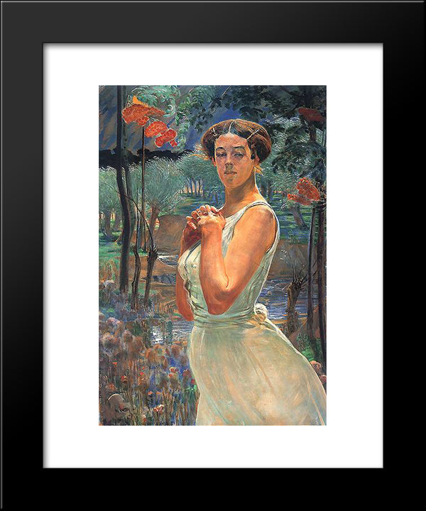 A Woman In A Grove 20x24 Black Modern Wood Framed Art Print Poster by Malczewski, Jacek