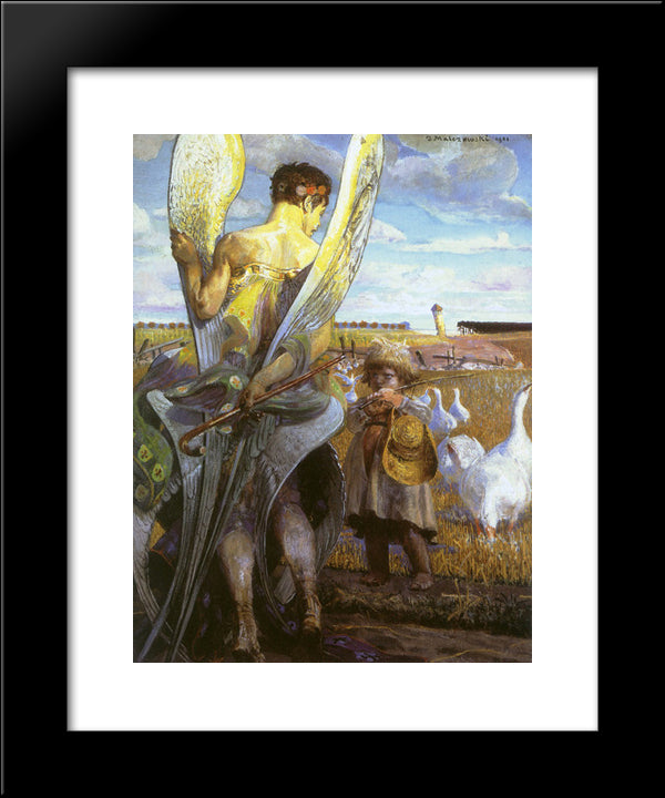 Angel, I Will Follow You 20x24 Black Modern Wood Framed Art Print Poster by Malczewski, Jacek