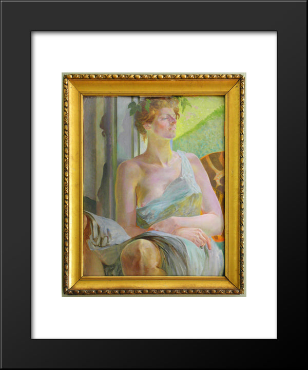 Bacchante (Portrait Of Maria Bal) 20x24 Black Modern Wood Framed Art Print Poster by Malczewski, Jacek