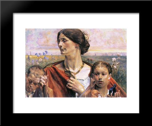 Country 20x24 Black Modern Wood Framed Art Print Poster by Malczewski, Jacek