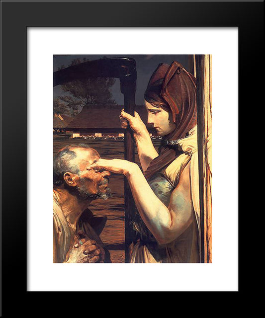 Death 20x24 Black Modern Wood Framed Art Print Poster by Malczewski, Jacek