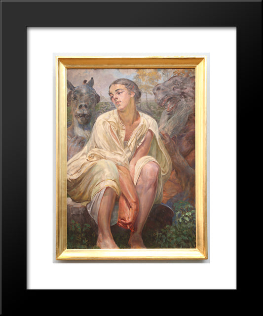 Enslavement 20x24 Black Modern Wood Framed Art Print Poster by Malczewski, Jacek