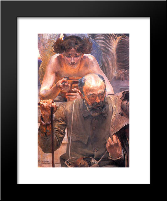 Finis Poloniae 20x24 Black Modern Wood Framed Art Print Poster by Malczewski, Jacek