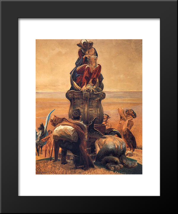 Follow The Stream (Central Part) 20x24 Black Modern Wood Framed Art Print Poster by Malczewski, Jacek