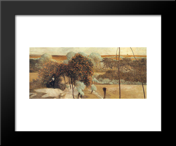 Follow The Stream (Left Wing) 20x24 Black Modern Wood Framed Art Print Poster by Malczewski, Jacek