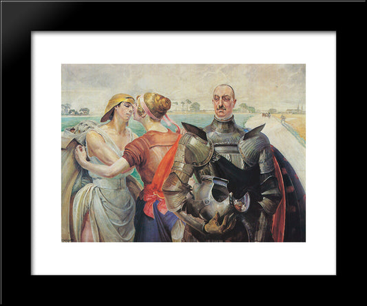 Hercules On The Crossroad 20x24 Black Modern Wood Framed Art Print Poster by Malczewski, Jacek