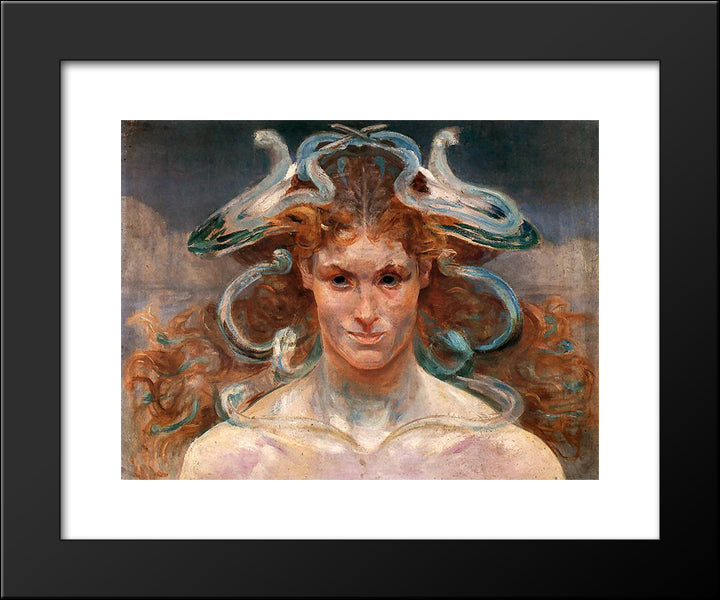 Medusa 20x24 Black Modern Wood Framed Art Print Poster by Malczewski, Jacek