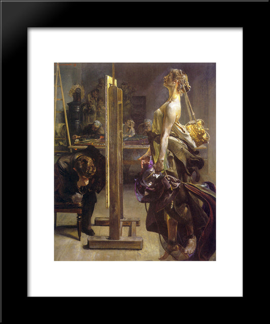 Painter'S Inspiration 20x24 Black Modern Wood Framed Art Print Poster by Malczewski, Jacek