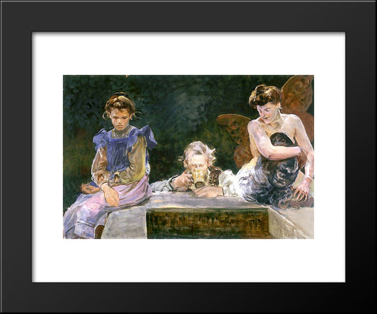 Poisoned Well 20x24 Black Modern Wood Framed Art Print Poster by Malczewski, Jacek