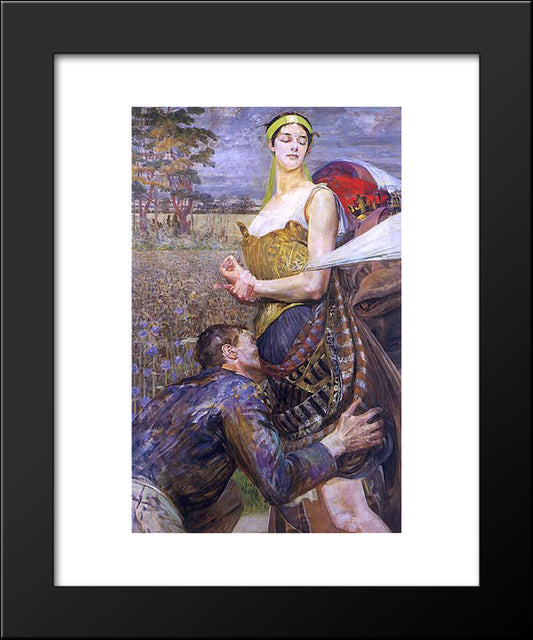 Polonia 20x24 Black Modern Wood Framed Art Print Poster by Malczewski, Jacek