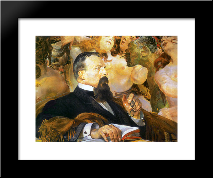 Portrait Of Edward Raczynski 20x24 Black Modern Wood Framed Art Print Poster by Malczewski, Jacek