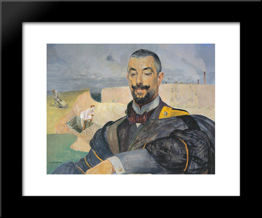 Portrait Of Erazm Baracz 20x24 Black Modern Wood Framed Art Print Poster by Malczewski, Jacek