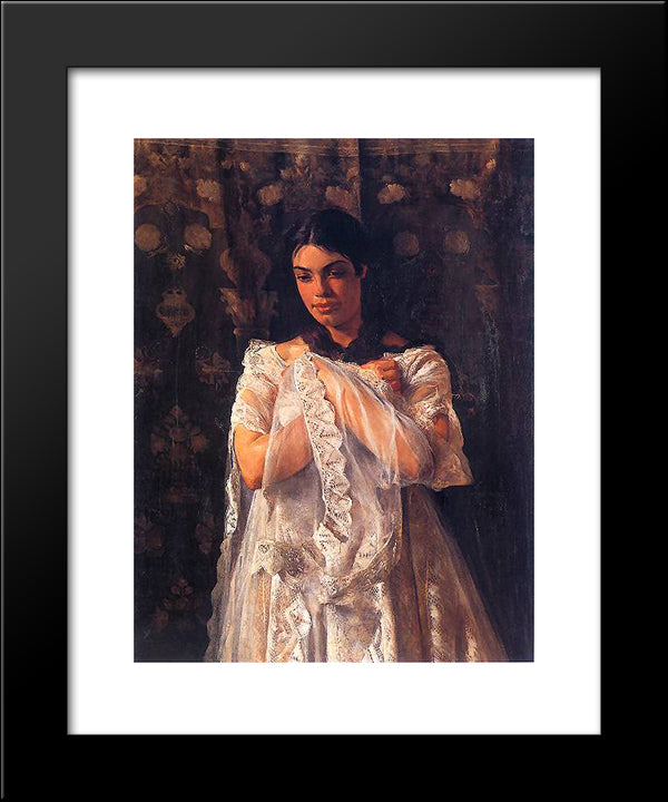 Portrait Of Helena Marcell 20x24 Black Modern Wood Framed Art Print Poster by Malczewski, Jacek