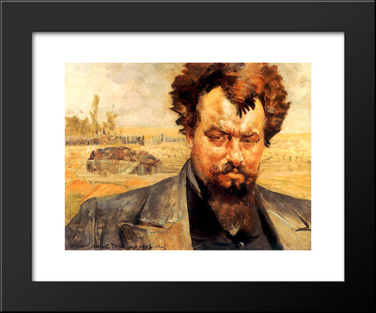 Portrait Of Jan Kasprowicz 20x24 Black Modern Wood Framed Art Print Poster by Malczewski, Jacek