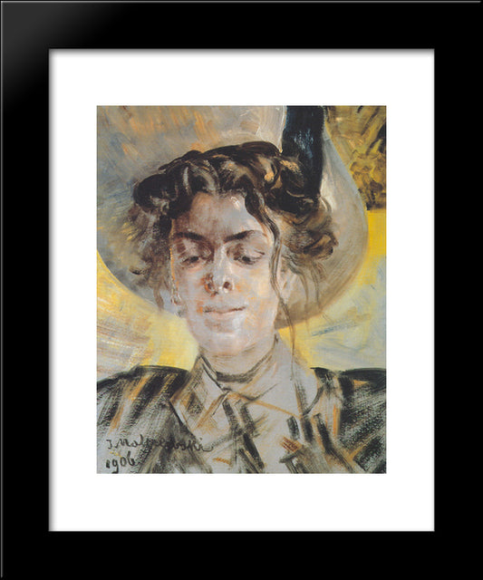 Portrait Of Maria Balowa 20x24 Black Modern Wood Framed Art Print Poster by Malczewski, Jacek