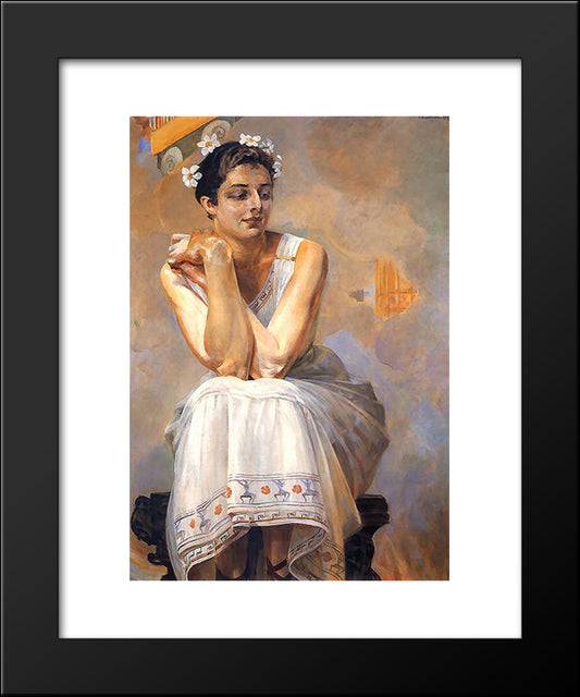 Pythia 20x24 Black Modern Wood Framed Art Print Poster by Malczewski, Jacek