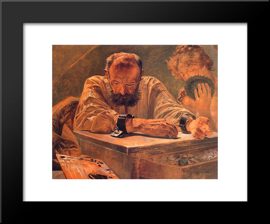 Respite 20x24 Black Modern Wood Framed Art Print Poster by Malczewski, Jacek