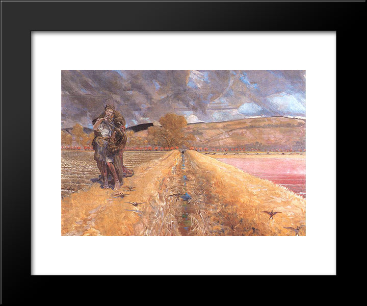 Saint Agnes 20x24 Black Modern Wood Framed Art Print Poster by Malczewski, Jacek