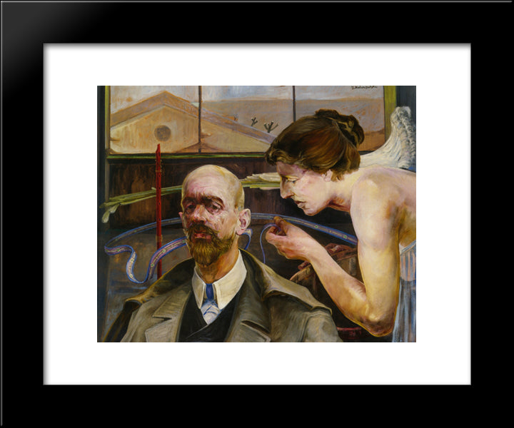 Self-Portrait 20x24 Black Modern Wood Framed Art Print Poster by Malczewski, Jacek