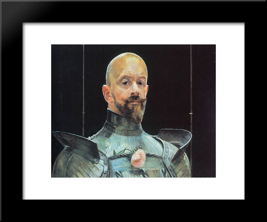 Self-Portrait In Armour 20x24 Black Modern Wood Framed Art Print Poster by Malczewski, Jacek