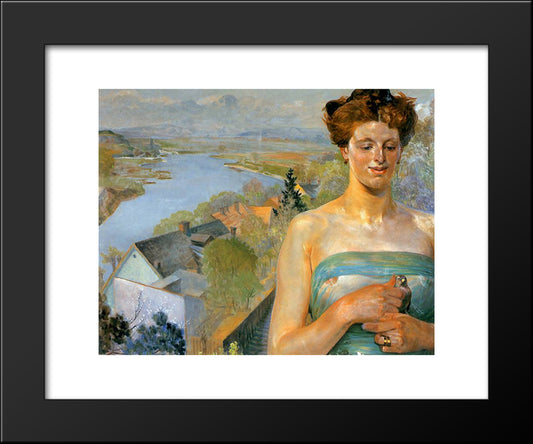 Spring 20x24 Black Modern Wood Framed Art Print Poster by Malczewski, Jacek