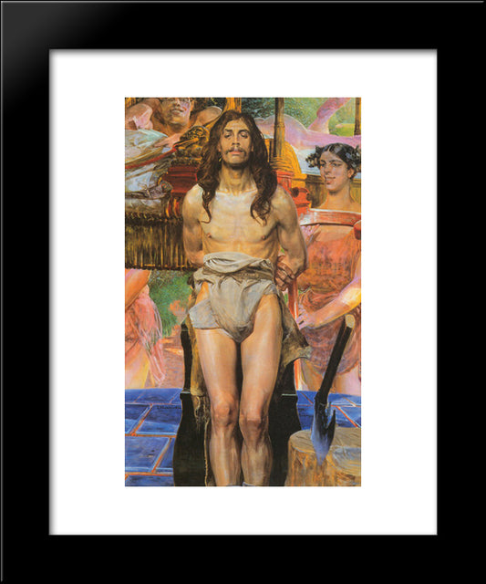 St. John And Salome 20x24 Black Modern Wood Framed Art Print Poster by Malczewski, Jacek