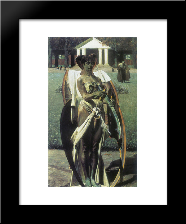 Thanatos 20x24 Black Modern Wood Framed Art Print Poster by Malczewski, Jacek