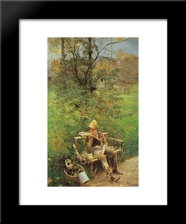 The Painter Boy 20x24 Black Modern Wood Framed Art Print Poster by Malczewski, Jacek