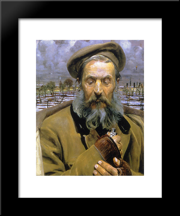 Three Heads, Faith 20x24 Black Modern Wood Framed Art Print Poster by Malczewski, Jacek