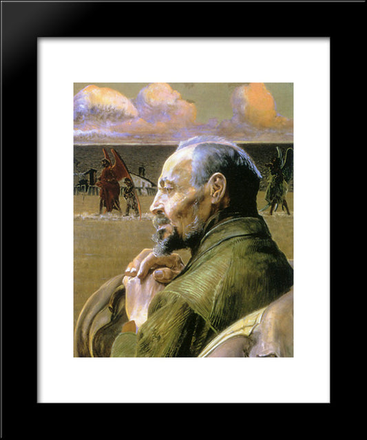 Three Heads, Love 20x24 Black Modern Wood Framed Art Print Poster by Malczewski, Jacek