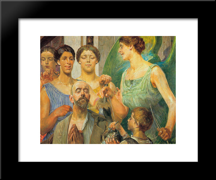 Tobiah And The Fates 20x24 Black Modern Wood Framed Art Print Poster by Malczewski, Jacek