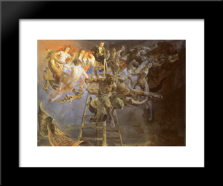 Vicious Circle 20x24 Black Modern Wood Framed Art Print Poster by Malczewski, Jacek